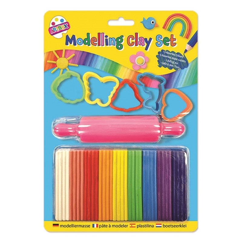 Artbox Modelling Clay and Tool Set Assorted Colours 15-Piece 3113 | Kids Modelling Dough Kit | Craft Modelling Kit | Kids Arts and Crafts