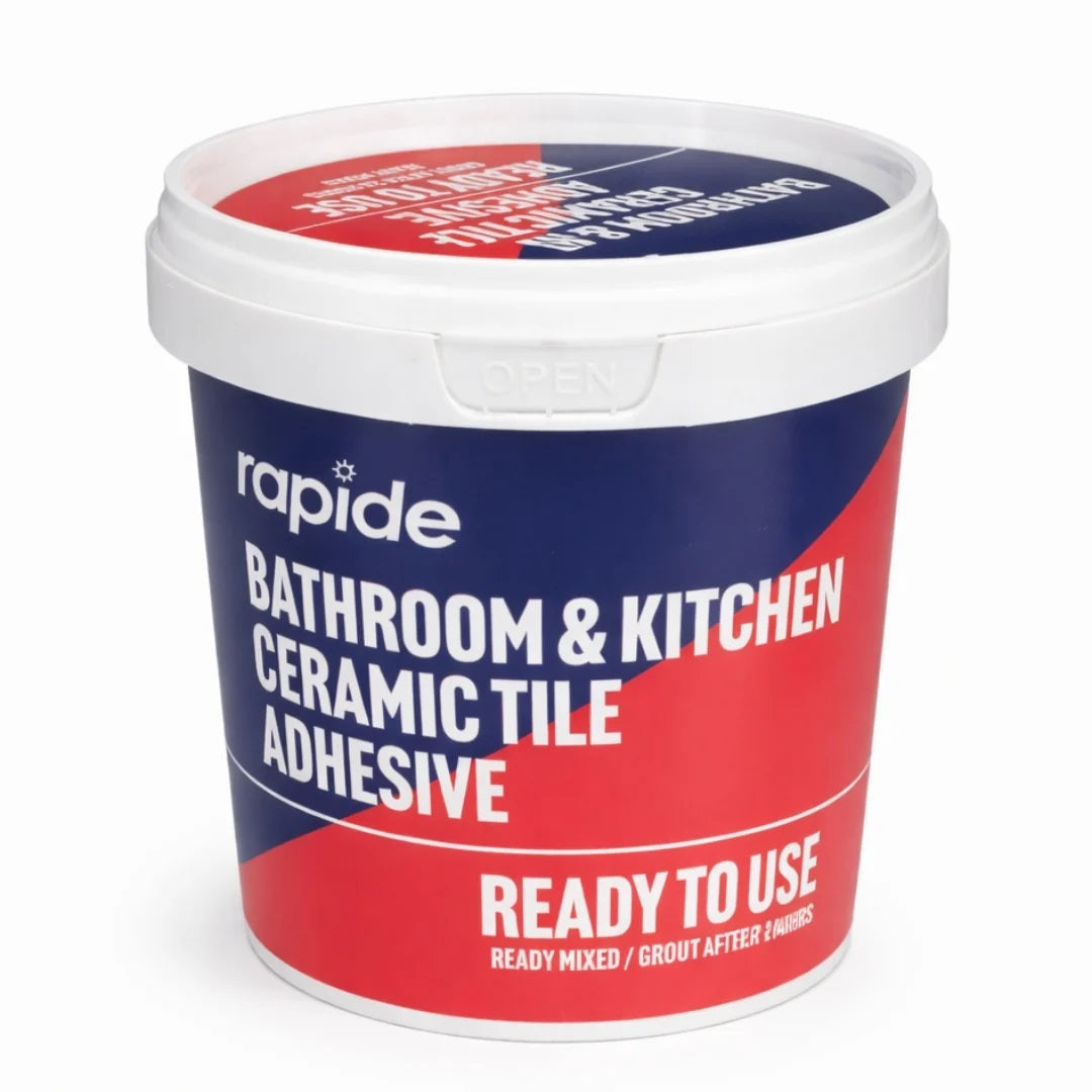 Rapide Bathroom and Kitchen Ceramic Tile Adhesive White 1Kg 3201 | Ready To Use | Grout After 24 Hours | Ready Mixed
