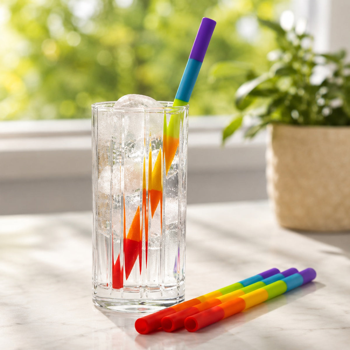 Taylors Eye Witness Rainbow Silicone Reusable Drinking Straws Assorted Pack of 4 LTS7BRB | Dishwasher Safe | Plastic Free Straws | Smoothie Straws | Milkshake Straws | Juice Straws