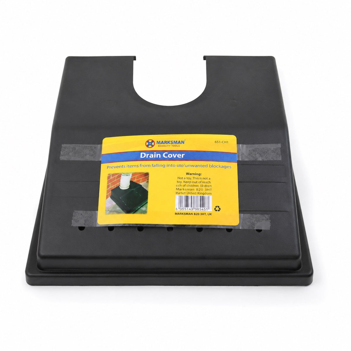 Marksman Outdoor Plastic Drain Cover Guard Black 68149C | Debris and Leaf Protector for Downpipes and Outdoor Drains | Prevents Blockages and Clogging | Heavy Duty Plastic Drain Shield | Water Gully Strainer | Downspout Leaf Guard | Outdoor Drainage Guard