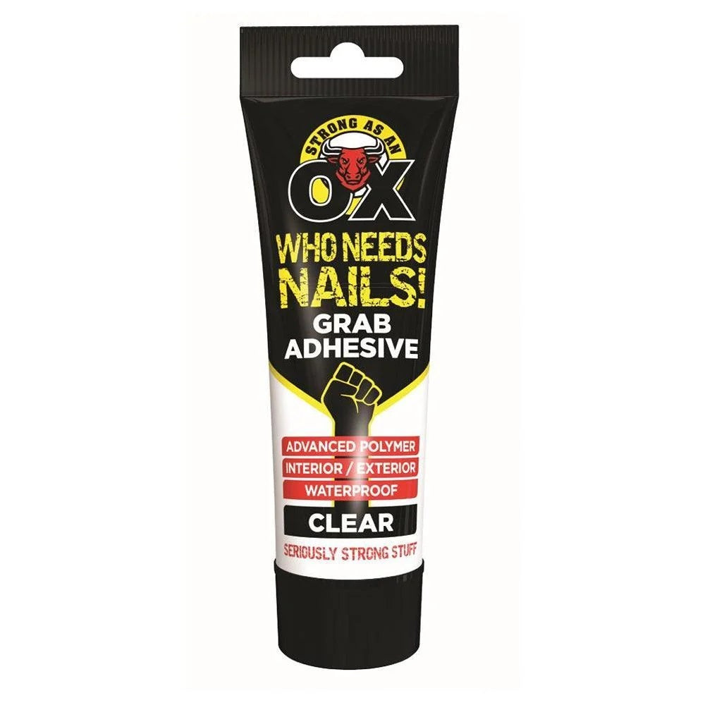 SAAO Who Needs Nails Grab Adhesive Clear 184g 3203 | Advanced Polymer | Interior and Exterior | Waterproof | Multi-Surface Use