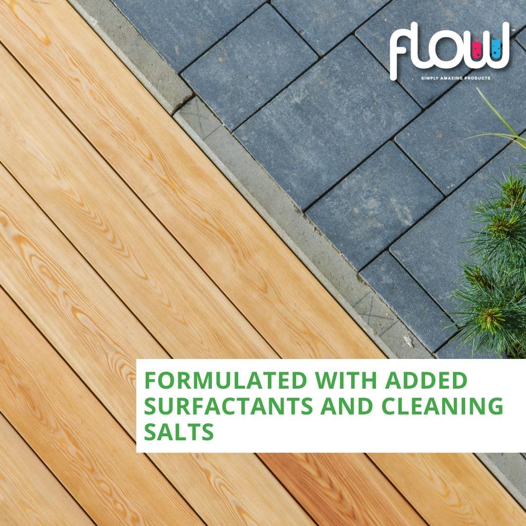 Flow Acetic Acid Path and Patio Clear Cleaner 5Ltr ACETIC5L | Heavy Duty Outdoor Driveway-Decking-Stone and Paving Slab Cleaner | Concentrated Weed and Moss Alternative Treatment | Long Lasting | Rapid Results | Easy Application | Biodegradable