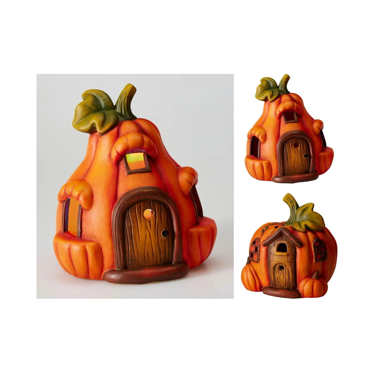 LED Pumpkin House Decoration Assorted 16cm Pack of 1 ASL700030 | Battery Operated Halloween Ornament | Autumn Tabletop Light Up Display | Seasonal Home Decor