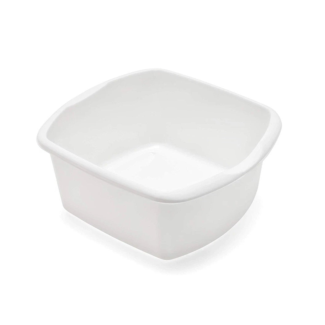 Addis Small Rectangular Bowl White 8Ltr 518084 | Hard Wearing and Wipe Clean | Washing Up Bowl | Plastic Utility Basin