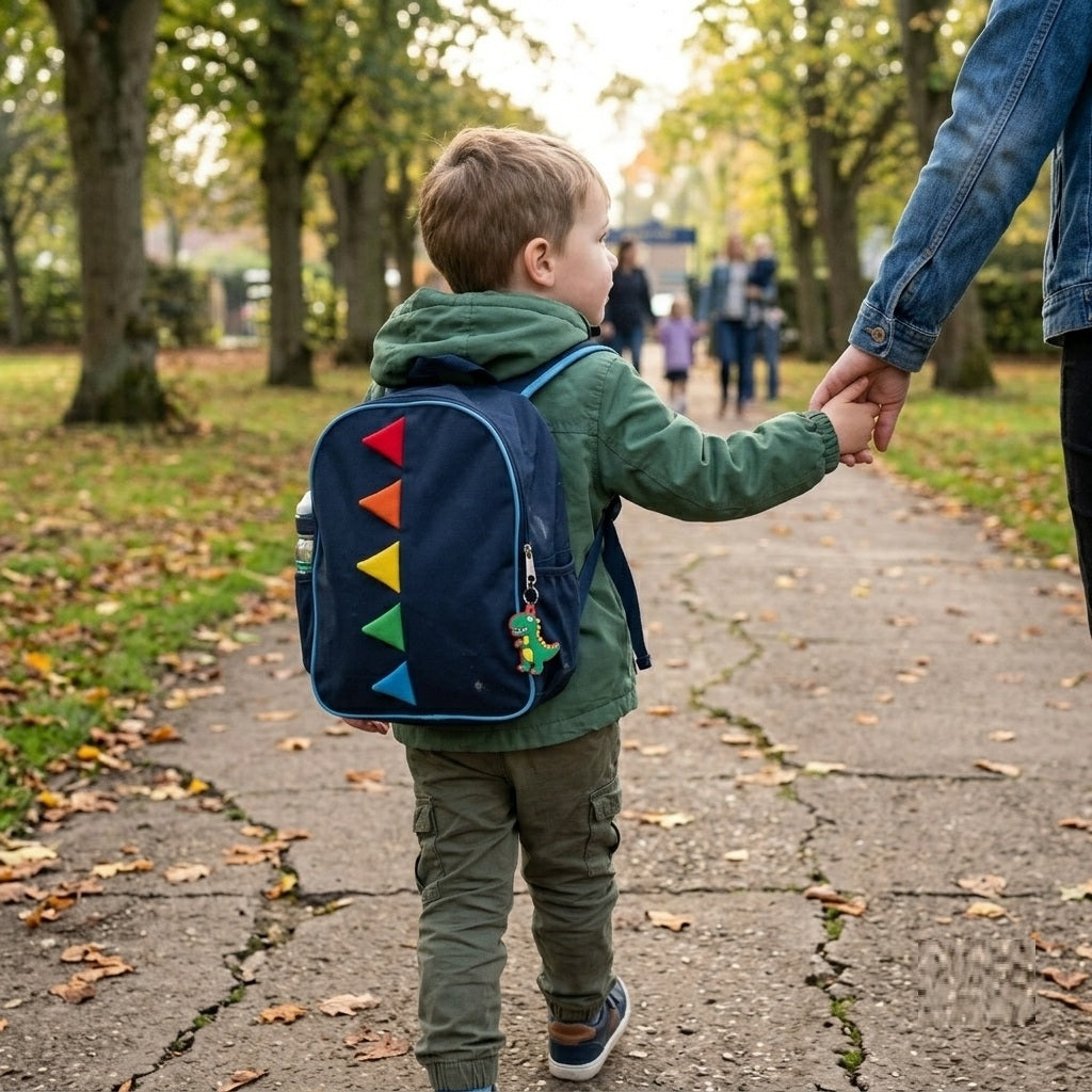 KS Brands Ltd Kids Dinosaur Backpack Navy Blue BB1189 | 3D Spike Childrens Rucksack | Nursery School Travel Bag | Adjustable Straps