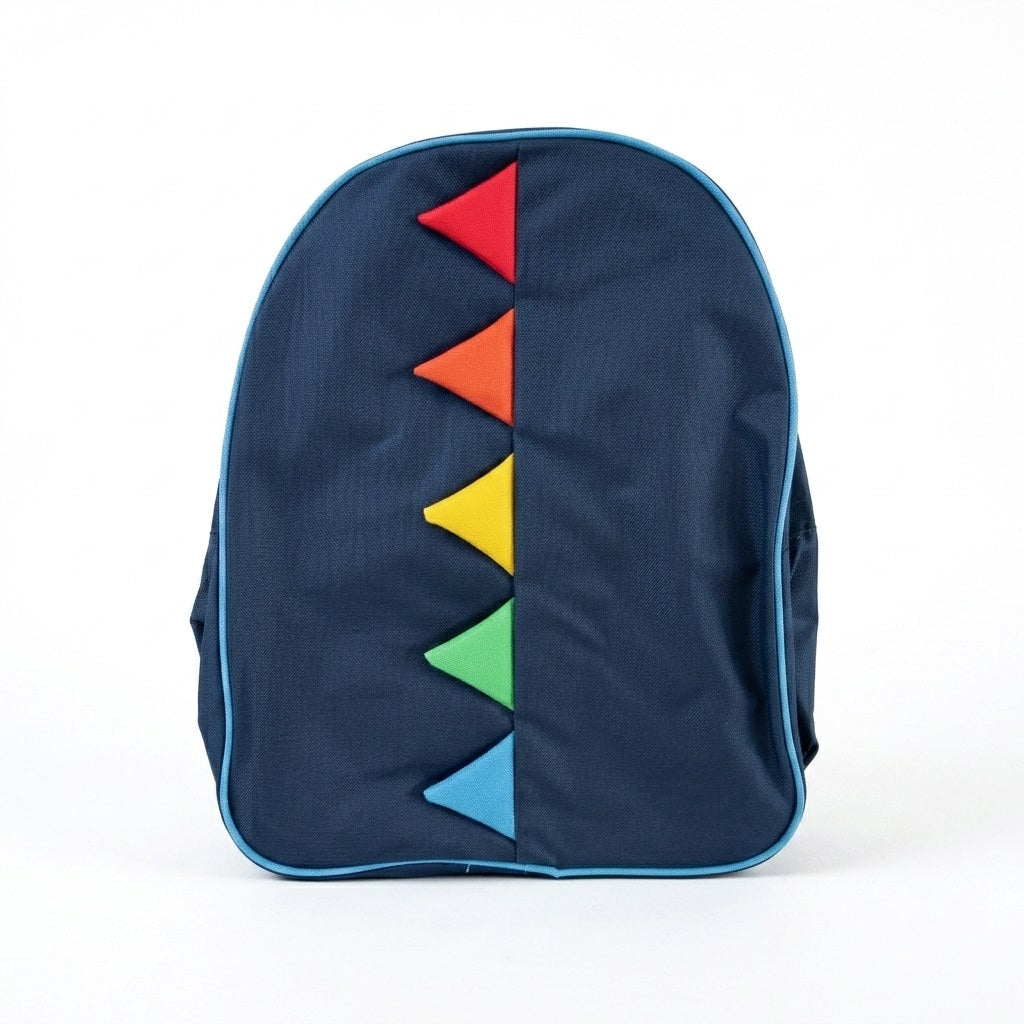 KS Brands Ltd Kids Dinosaur Backpack Navy Blue BB1189 | 3D Spike Childrens Rucksack | Nursery School Travel Bag | Adjustable Straps