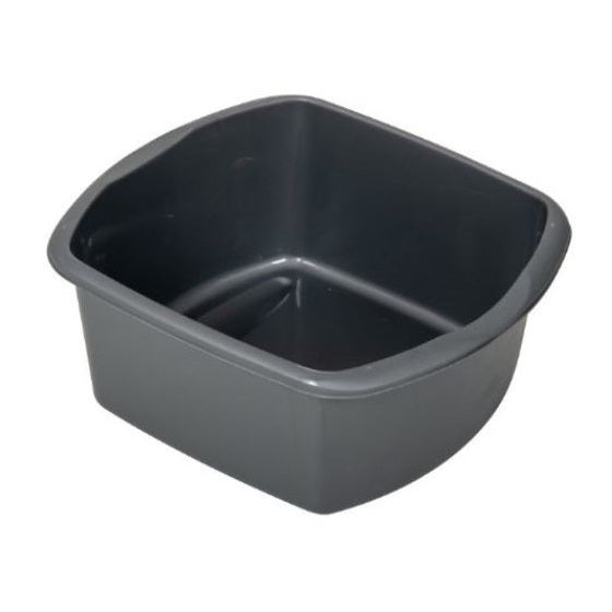 Addis Small Rectangular Bowl Metallic Grey 8Ltr 510584 | Hard Wearing and Wipe Clean | Washing Up Bowl | Plastic Utility Basin