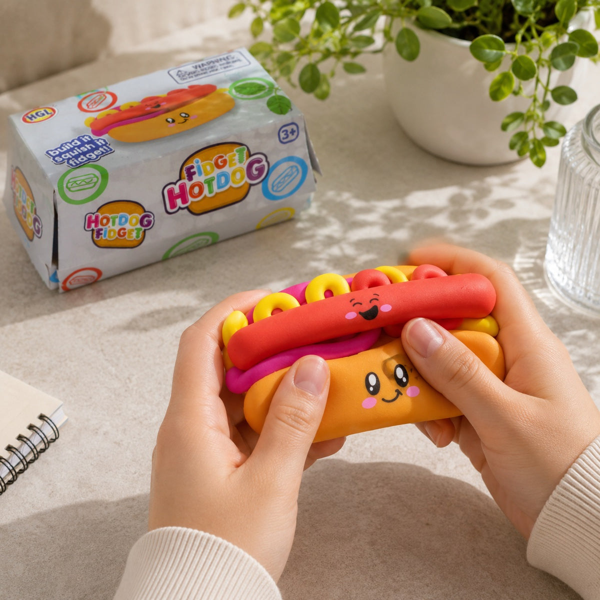 HGL Fidget Hot Dog Multicolour SV22017 | Build It | Squish It | Food Themed Toy | Fidget Sensory Toy | Kids Novelty Toy | Small Gift Toy | Hot Dog Toy For Kids