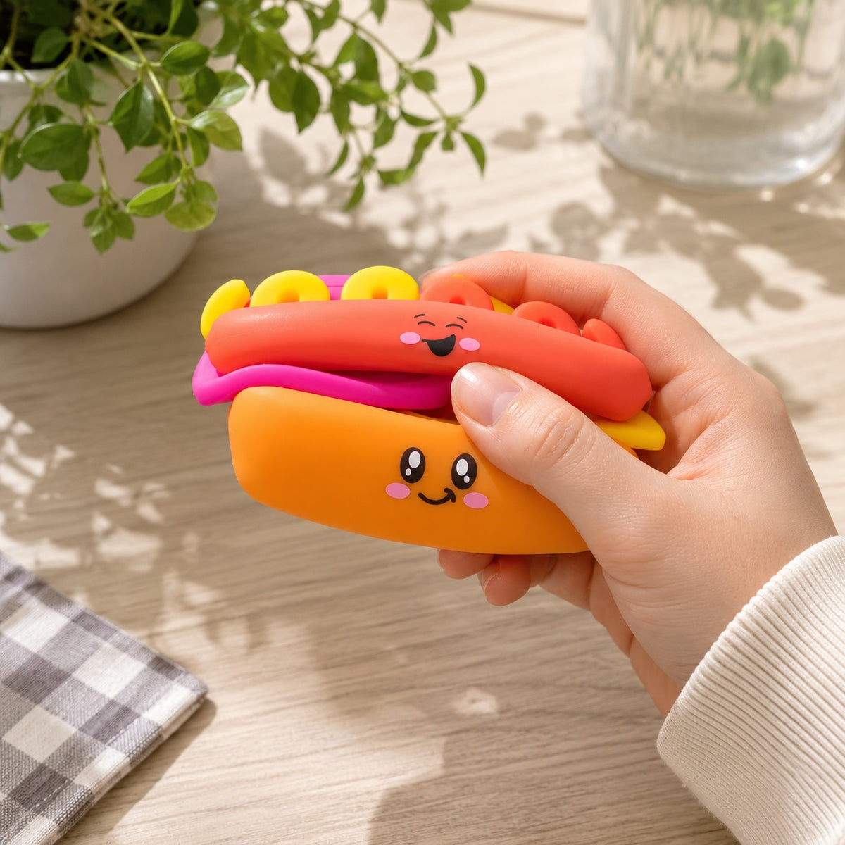 HGL Fidget Hot Dog Multicolour SV22017 | Build It | Squish It | Food Themed Toy | Fidget Sensory Toy | Kids Novelty Toy | Small Gift Toy | Hot Dog Toy For Kids