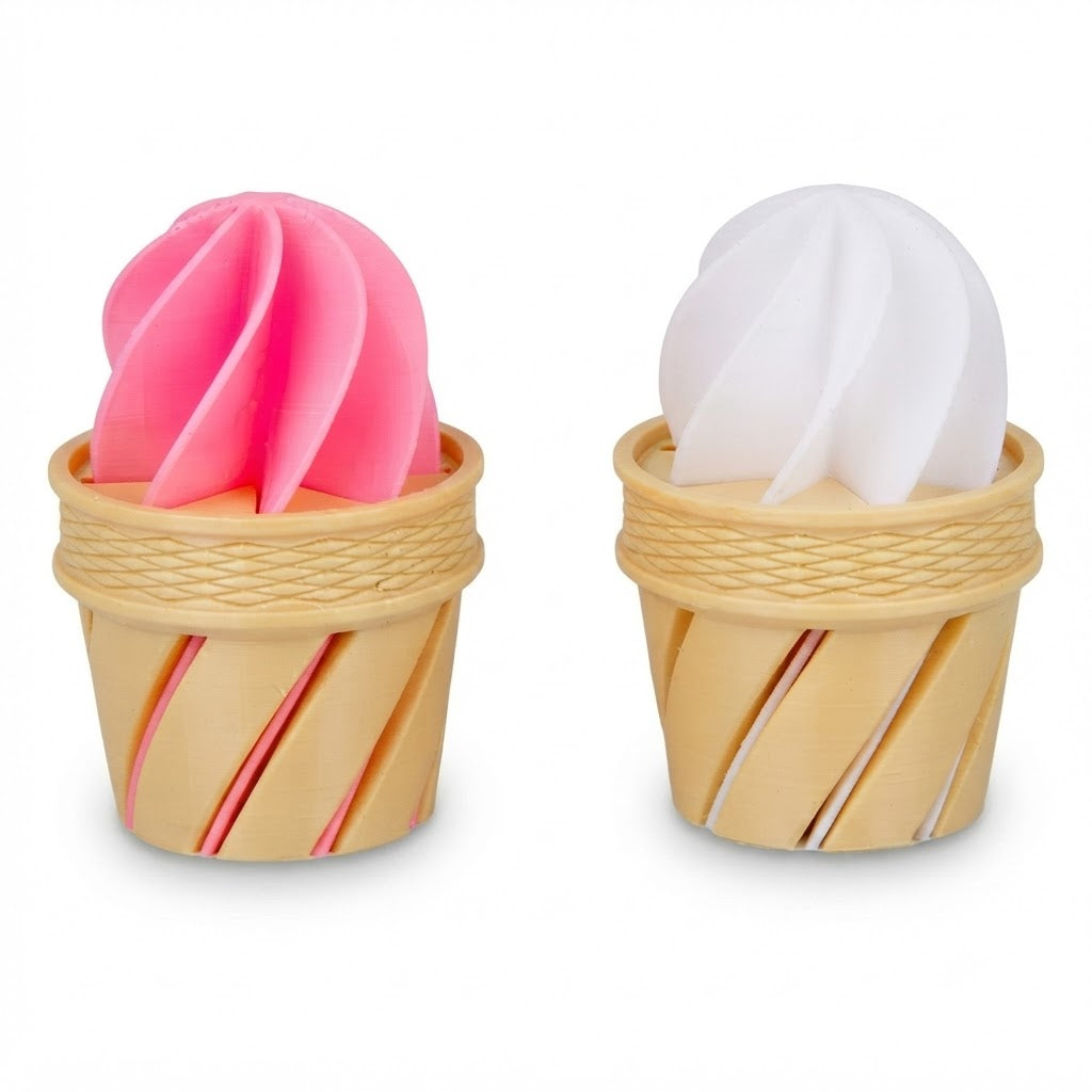 HGL 3D Printed Ice Cream Cone Twister Assorted SV22412 | Small Gift Toy | Ice Cream Toy For Kids | Handheld Fidget Toy | Ice Cream Novelty Toy | Food Themed Toy