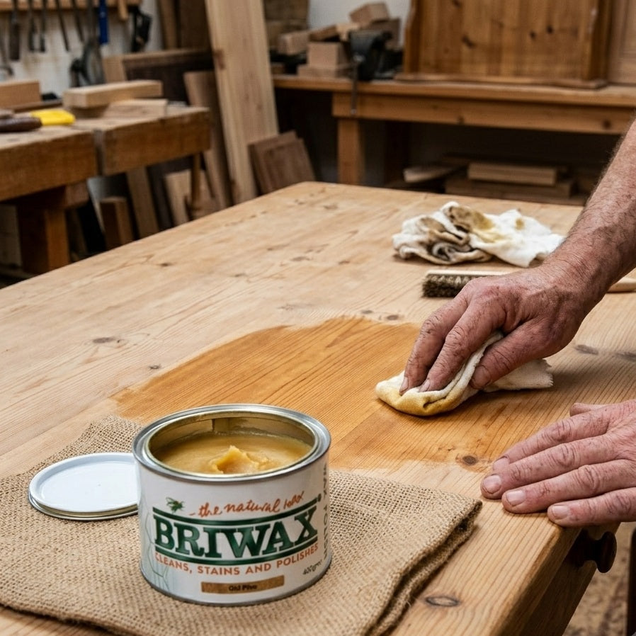 Briwax Natural Wax Polish Old Pine 400g BWOP400 | Cleans Stains and Polishes Furniture Wax | Beeswax and Carnauba Wax Wood Finish