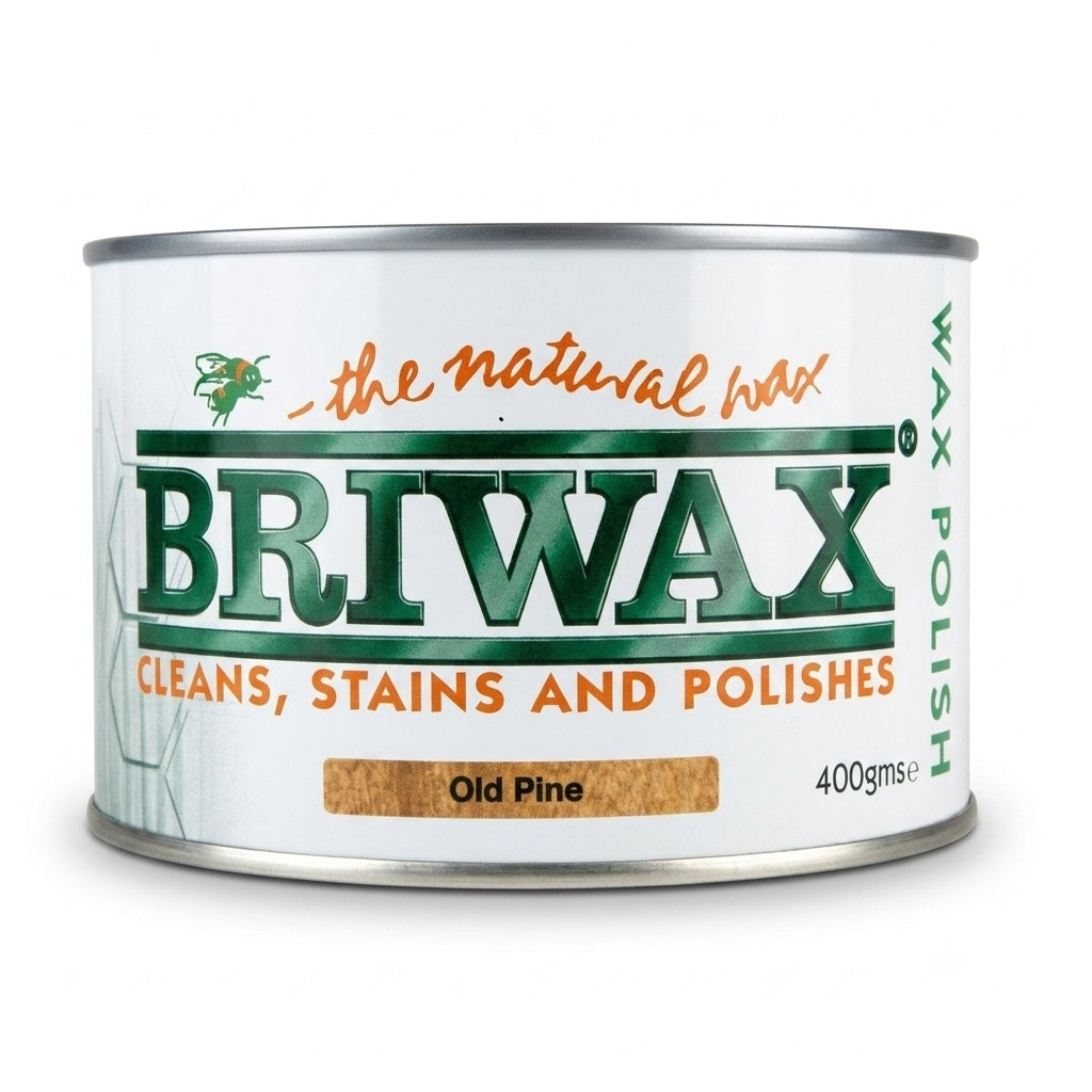 Briwax Natural Wax Polish Old Pine 400g BWOP400 | Cleans Stains and Polishes Furniture Wax | Beeswax and Carnauba Wax Wood Finish