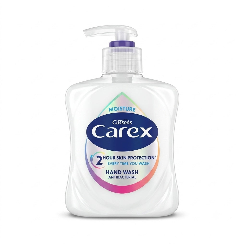 Carex Moisture Antibacterial Hand Wash Clear 250ml CARE2 | Pump Bottle | Moisturising Liquid Soap | Dermatologically Tested 2 Hour Skin Protection
