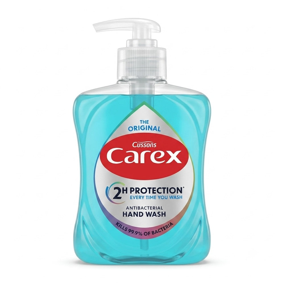 Carex The Original Antibacterial Hand Wash Blue 315ml CARE20 | Pump Bottle | Kills 99.9 Percent of Bacteria Liquid Soap | Dermatologically Tested 2 Hour Protection