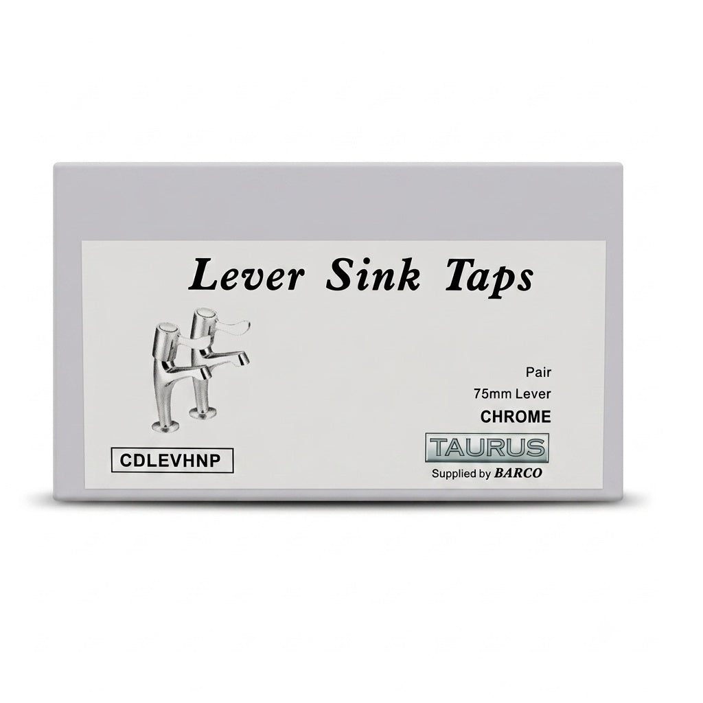 Taurus Lever High Neck Pillar Taps Chrome 3-Inch CDLEVHNP | Pair of 1-2-Inch Quarter Turn Basin Taps | High Swivel Spout Hot and Cold Taps | Barco Sink Taps