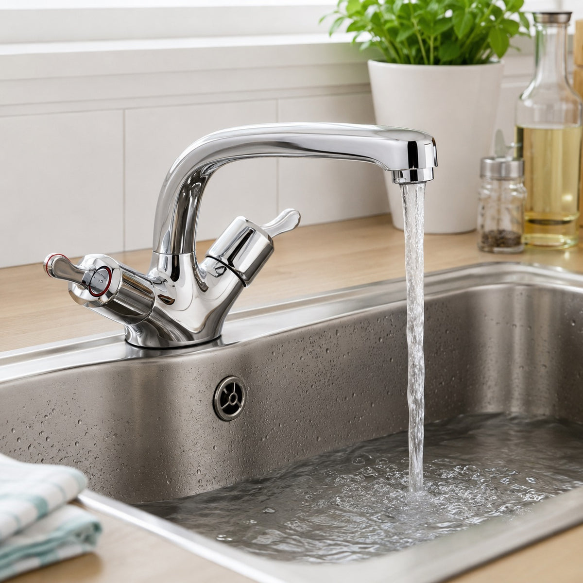Taurus Lever Sink Mixer Chrome 75mm CDLEVSMT | Lever Handle Monobloc Tap | Swivel Spout Kitchen Basin Mixer | Barco Sink Tap