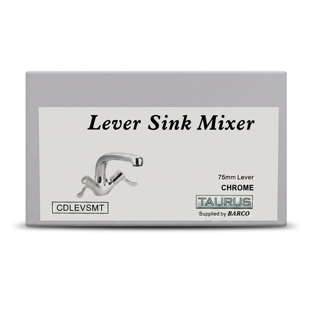 Taurus Lever Sink Mixer Chrome 75mm CDLEVSMT | Lever Handle Monobloc Tap | Swivel Spout Kitchen Basin Mixer | Barco Sink Tap