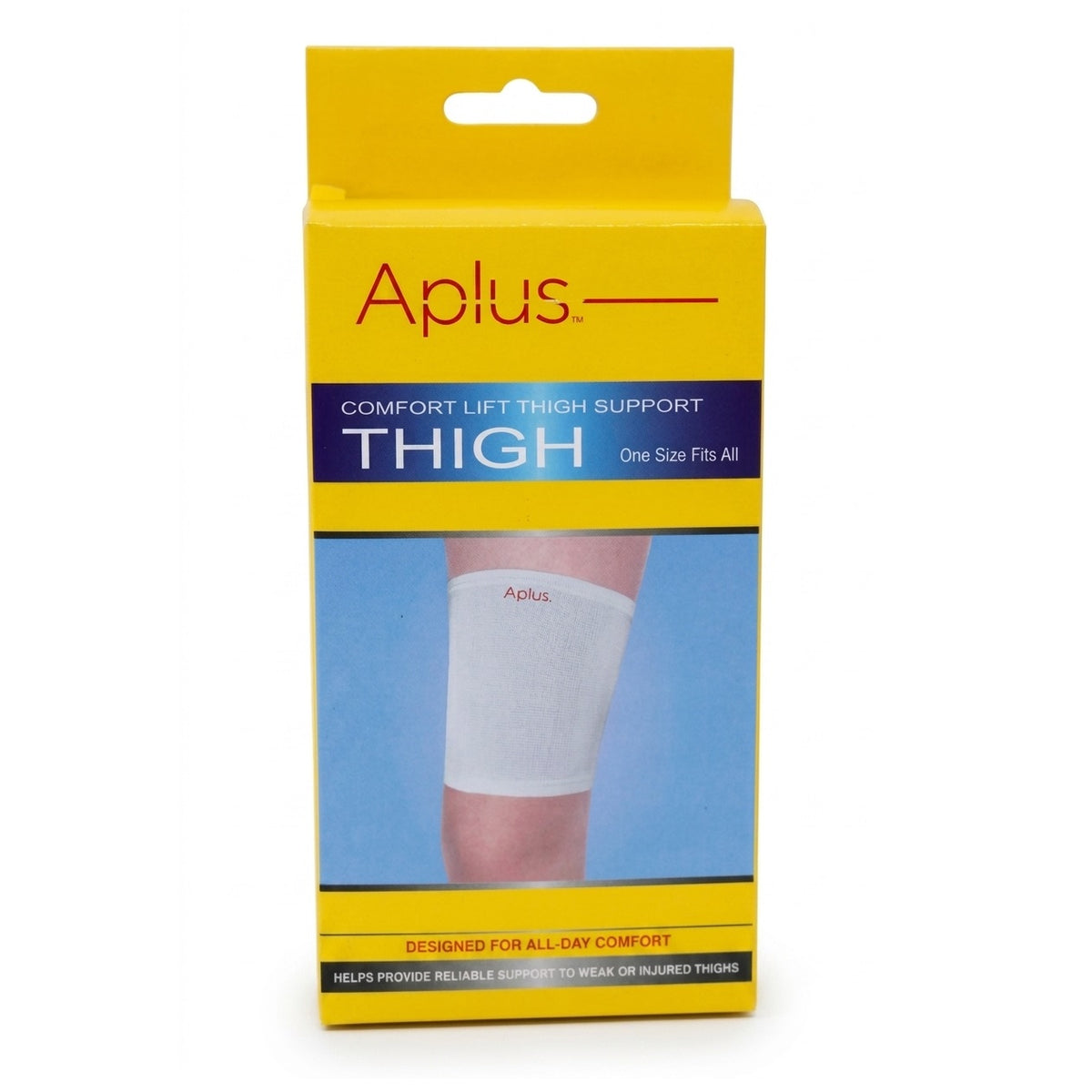 Aplus Comfort Lift Thigh Support White One Size CL002 | Elasticated Upper Leg Compression Sleeve | Latex Free All Day Relief Guard