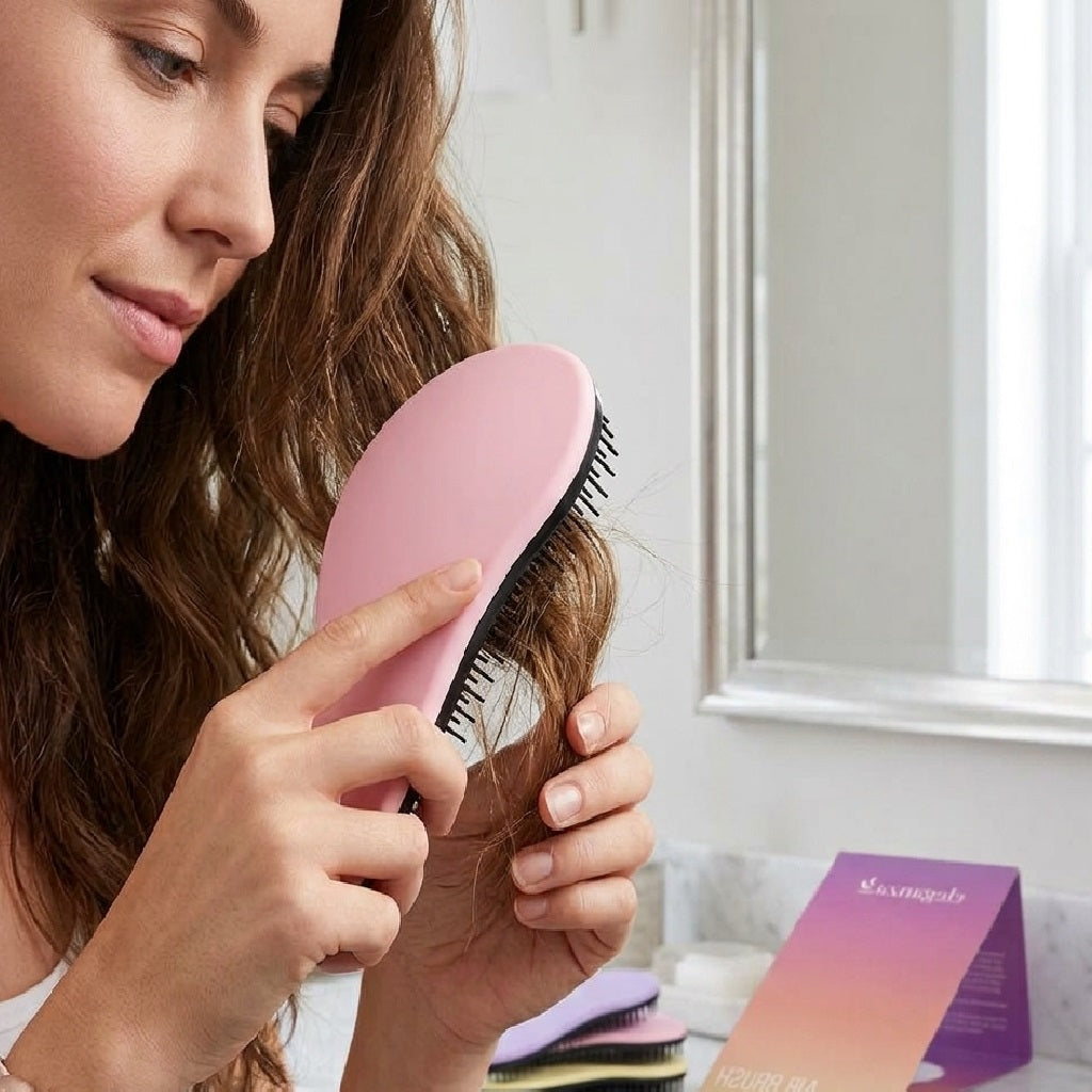 Eleganza Kids Hairbrush Assorted Colours Pack of 1 CP8501800 | Detangling Paddle Hair Brush | Compact Curved Pocket Comb | Gentle Scalp Massager