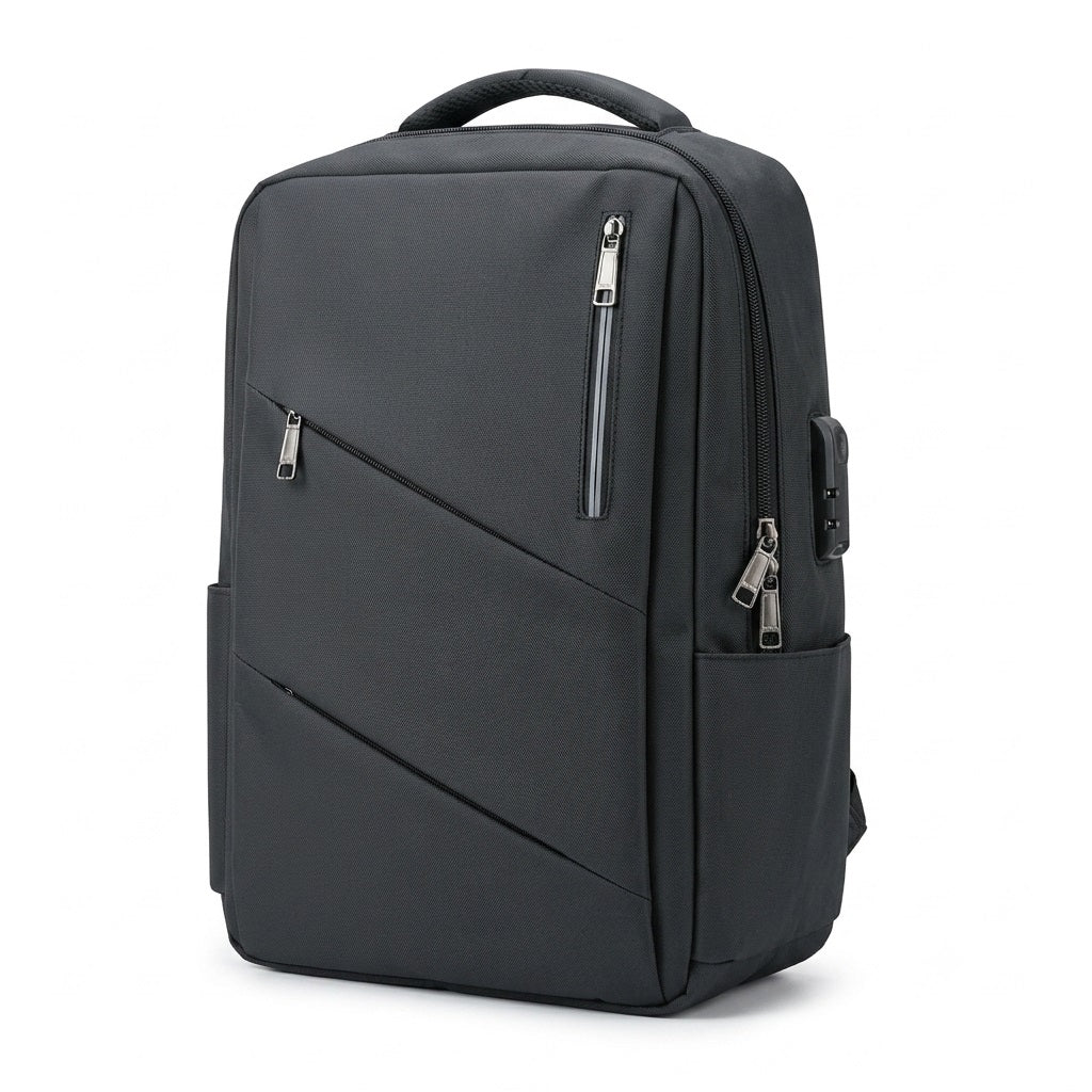 Weatherproof PVC Backpack with Lock Assorted Colours 42cm x 32cm x 15cm CT008F | Anti Theft Combination Lock Rucksack | Waterproof Laptop Bag | Secure Travel Daypack