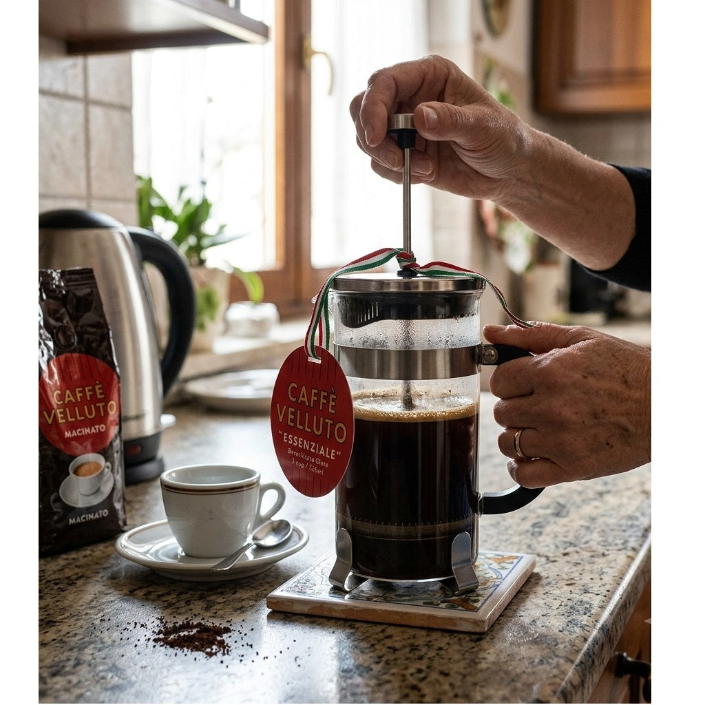Taylors Eye Witness Caffe Velluto Essenziale 3 Cup French Press Glass 350ml CV360A | Borosilicate Coffee Maker | Stainless Steel Mesh Filter Plunger Cafetiere | Loose Leaf Tea and Coffee Plunger
