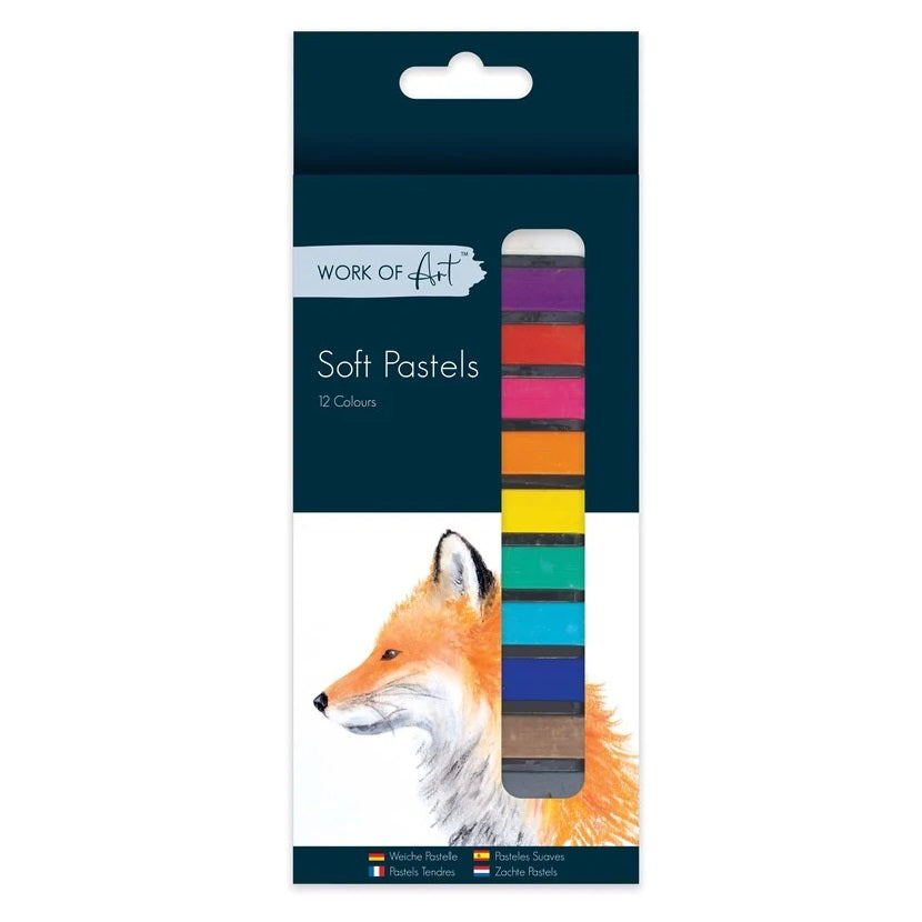 Tallon Work of Art Premium Soft Pastels Assorted Colours Pack of 12 7364 | Soft Chalk Pastels | Art Pastels | Colouring Pastels