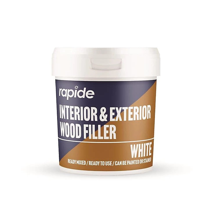 Rapide Interior and Exterior White Wood Filler White 470g 7158 | Ready Mixed | Ready to Use | Can be Painted or Stained | Wood Crack Filler