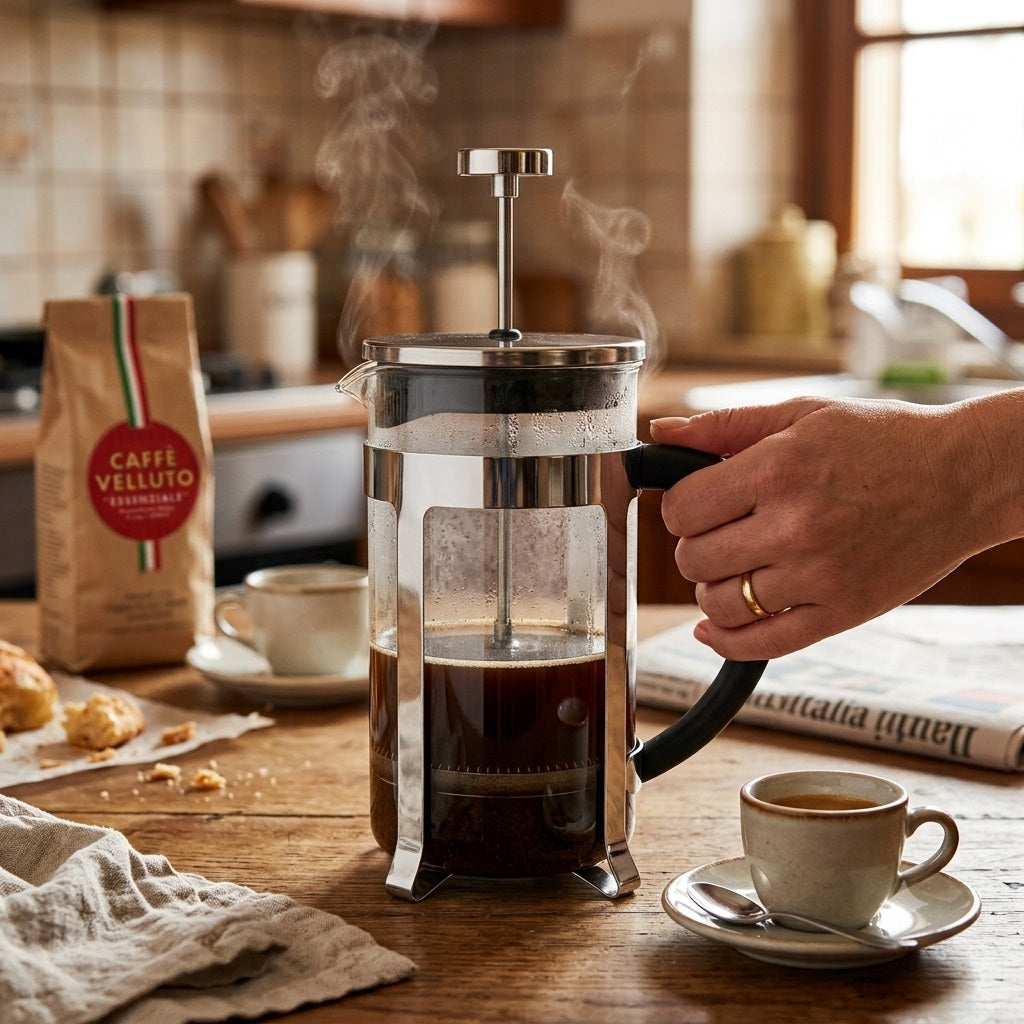 Taylors Eye Witness Caffe Velluto Essenziale 5 Cup French Press Glass 600ml CV360B | Borosilicate Glass Coffee Maker | Stainless Steel Mesh Filter Plunger Cafetiere | Loose Leaf Tea and Coffee Plunger