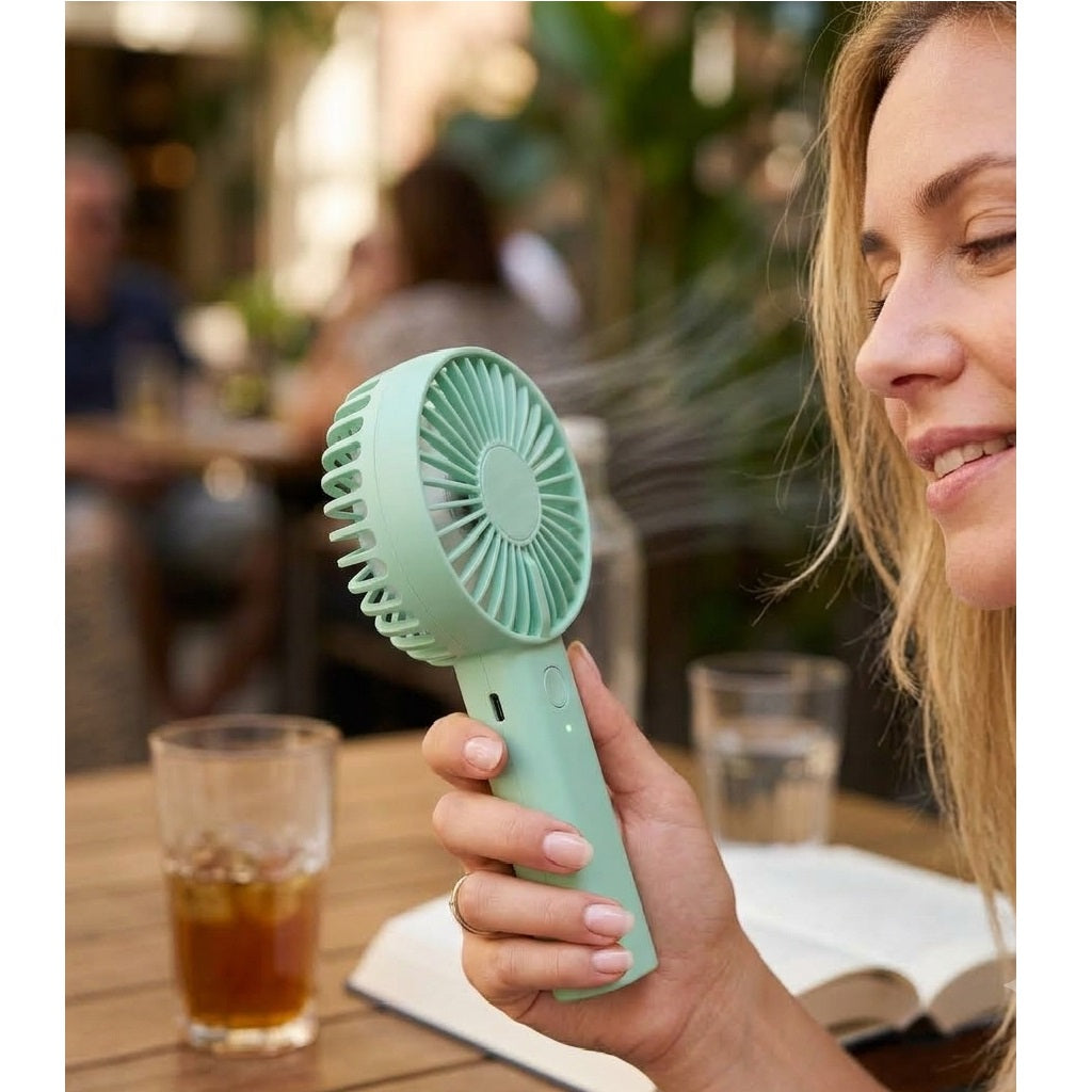 Rechargeable USB Handheld Fan Assorted Colours CX3900270 | 3 Speed Portable Mini Fan | USB-C Charging Cable Included | Compact Desk and Travel Cooling Fan