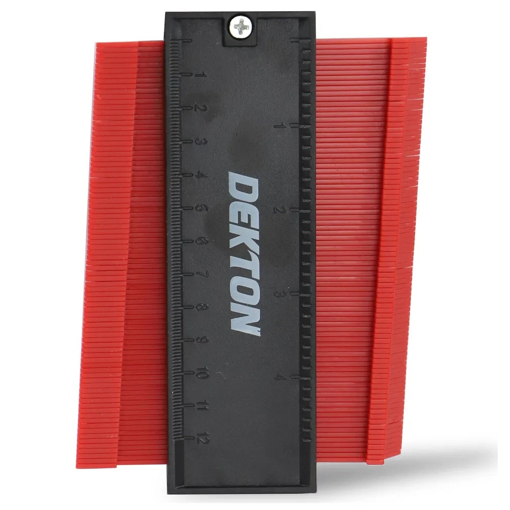 Dekton 120mm Contour Gauge Pro Red and Black 5-Inch x 4-Inch DT55306 | Profile Duplicator Tool | Precision Profile Measuring Rule | Carpet Tile and Vinyl Fitting Tool