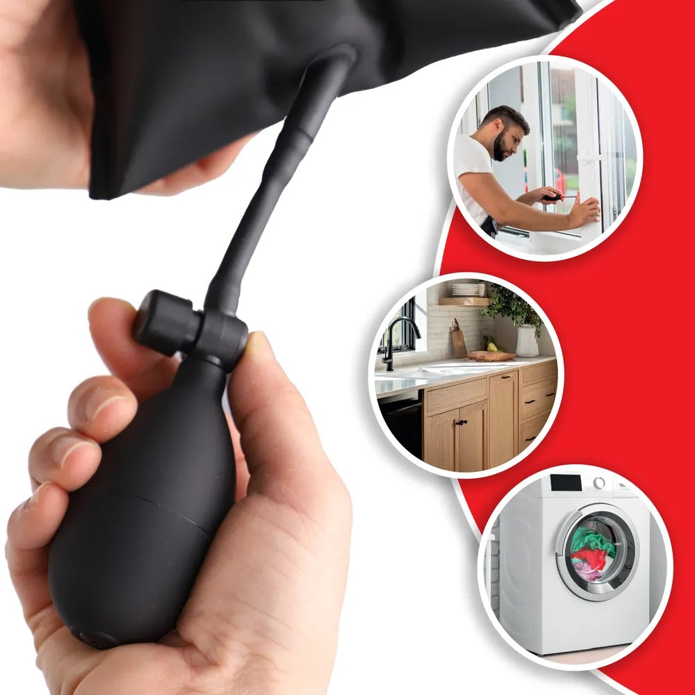 Dekton Heavy Duty Inflatable Air Wedge Kit Black Pack of 2 DT70608 | 135kg Capacity Pump Bags | Window Door Frame Leveling Cushions | Alignment and Lifting Hand Tools