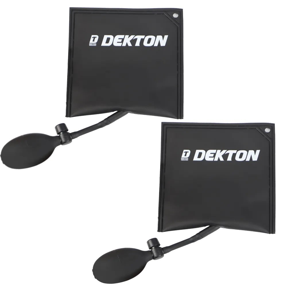 Dekton Heavy Duty Inflatable Air Wedge Kit Black Pack of 2 DT70608 | 135kg Capacity Pump Bags | Window Door Frame Leveling Cushions | Alignment and Lifting Hand Tools