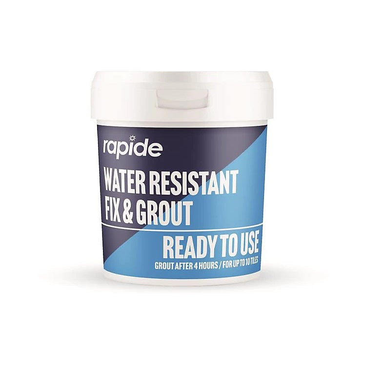 Rapide Water Resistant Fix and Grout White 470g 7157 | Ready to Use | Grout After 4 Hours | For Upto 10 Tiles | Tile Joint Filler | Waterproof Grouting Compound