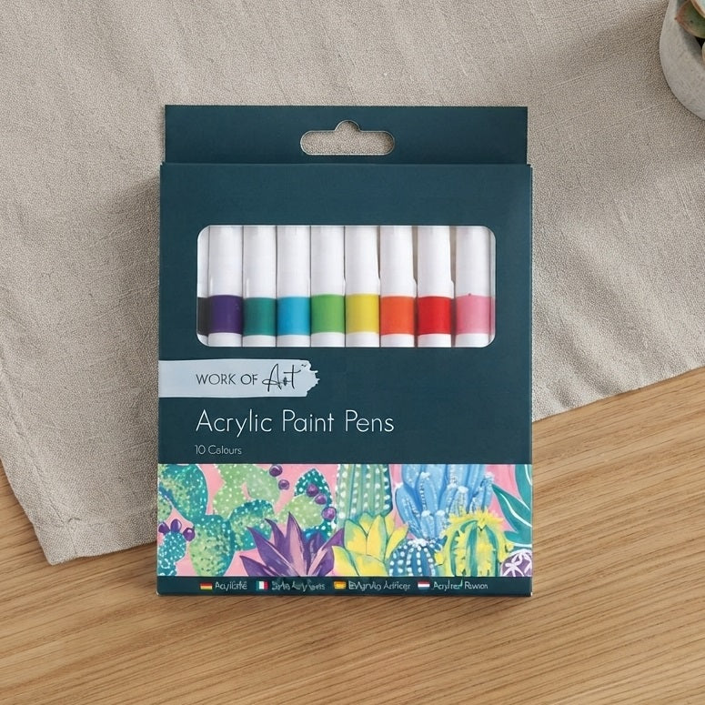 Tallon Work of Art Acrylic Paint Pens Assorted Colours Pack of 10 7360 | Art Pens | Paint Markers | Craft Pens