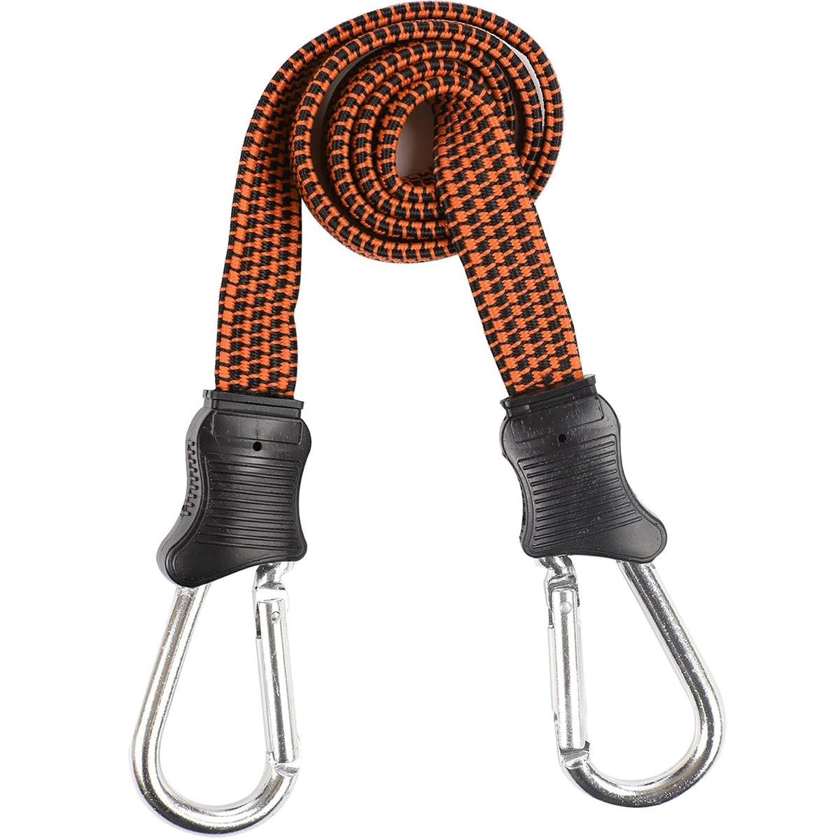Dekton Flat Bungee Cord with Carabiner Hook Multicolour 24-Inch DT70692 | Heavy-Duty Elastic Tie-Down Strap | Steel Clips for Cargo-Luggage-Camping-Surfboard | Durable and Strong