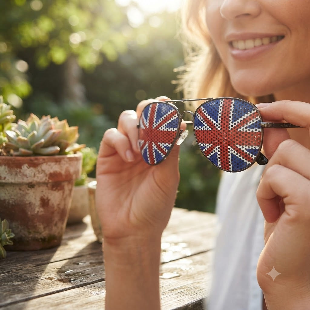 Henbrandt Adult Aviator Union Jack Glasses Multicolour U21265 | British Flag Glasses | Party Glasses | Patriotic Glasses | British Party Accessories | Novelty Aviator Glasses