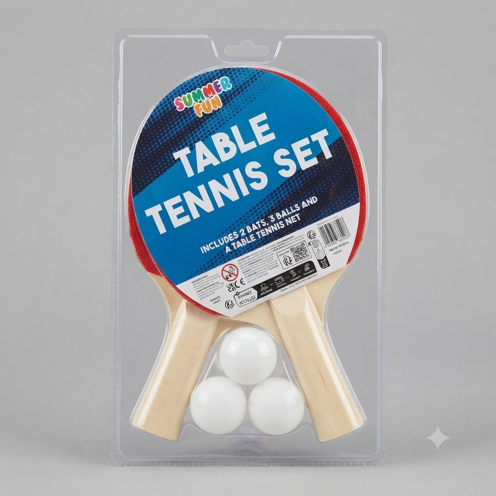 Henbrandt Table Tennis Set Assorted T38558A | Includes 2 Bats | 3 Balls and A Table Tennis Net | Table Tennis Equipment | Table Tennis Accessories | Home Table Tennis | Casual Table Tennis