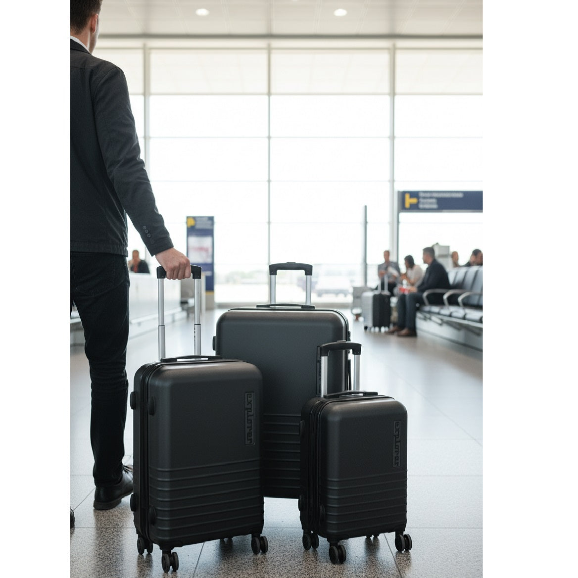 Proworld Explorer Trolley Suitcase Set Dark Grey Assorted Sizes 52cm-61cm-71cm Pack of 3 DG4700100 | Lightweight Hard Shell Luggage Set with Combination Lock | 360 Degree Spin Wheels for Travel-Holiday-Trips | Telescopic Handle and 39Ltr-60Ltr-92Ltr