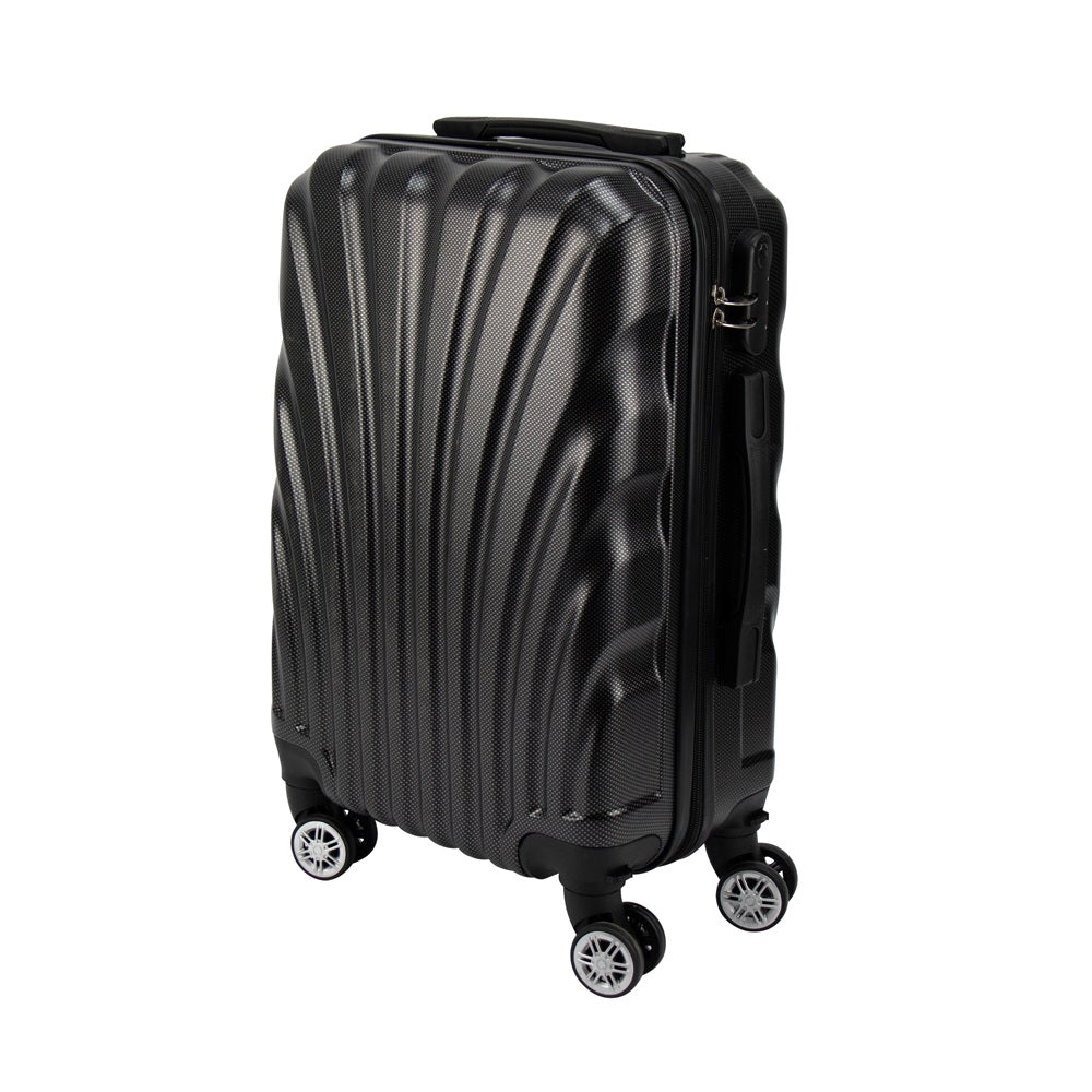 SQ Professional Runner Cabin Suitcase Black 51cm 35Ltr 11155 | Hard Shell Carry-On Luggage with Detachable Wheels | 360-Degree Spinner Wheels with Built-In Combination Lock | Telescopic Retractable Handle for Short and Long Trips