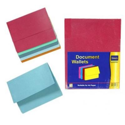 Tallon Just Stationery Six Document Wallets Assorted Colours A4 Size 6101