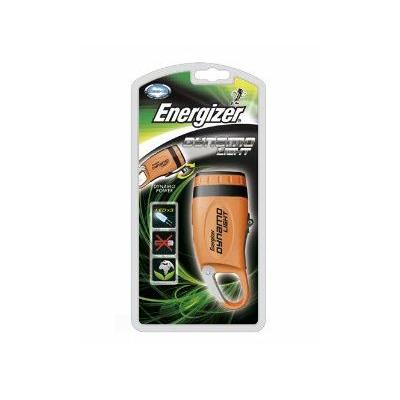 Energizer Dynamo Light Three Ultra Bright LEDs Carabiner Clip Charging Crank Orange and Silver EZDYNA