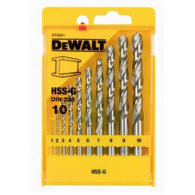 Dewalt Jobber Metal Drill Bit Set Pack of 10 HSS-G