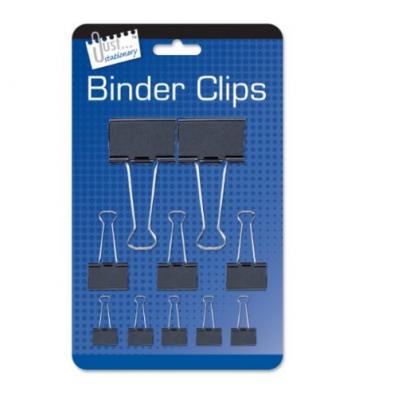 Tallon Binder Clips Asst. Black 10Pk 9190