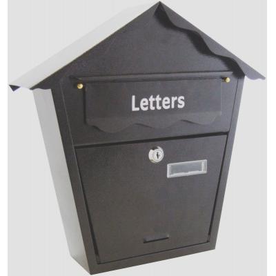 Amtech Wall Mounted Outdoor Post and Letter Box Black 355mm x 100mm x 355mm S5550 | Pre-Drilled Easy Mounting Screw Holes | Weatherproof Steel Housing | Supplied with 2 Keys