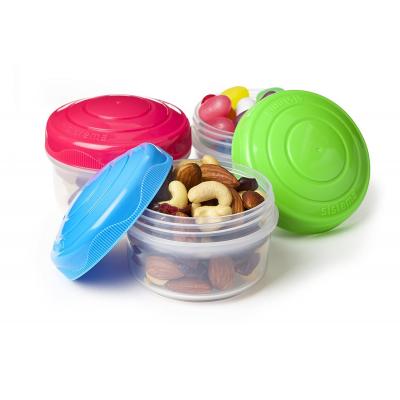 Sistema To Go BPA Free Transparent Plastic Mini Bites Boxes With Colourful Lid 4.39oz 130ml 3Pk 21467