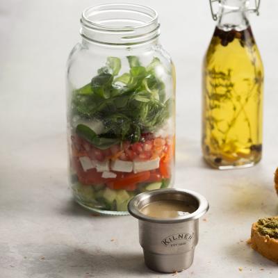 Kilner Food On The Go Jar With Dipping Pot Clear 1Ltr and 90ml 0025.791