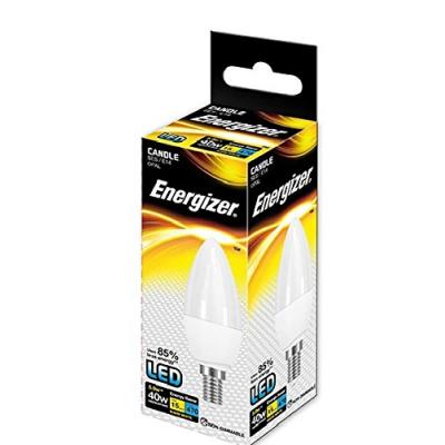 Energizer Non-Dimmable E14 Opal LED Candle Bulb White 5.9W 38mm x 110mm