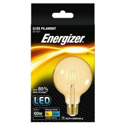 Energizer LED G125 Filament Energy Saving Light Bulb Warm White ES/E27 5W 25cm x 14cm x 25cm S9435