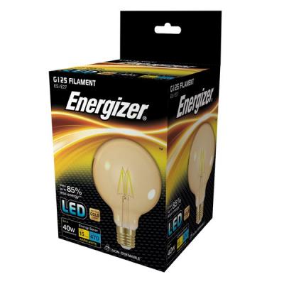 Energizer LED G125 Filament Energy Saving Light Bulb Warm White ES/E27 5W 25cm x 14cm x 25cm S9435