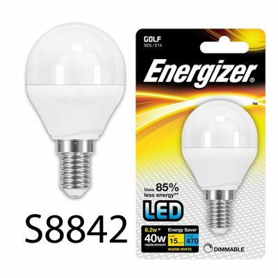 Energizer SES E14 LED Mini Golf Ball Globe Energy Saving Light Bulb Warm White 17.3cm x 11cm x 17.3cm 6.2W S8842